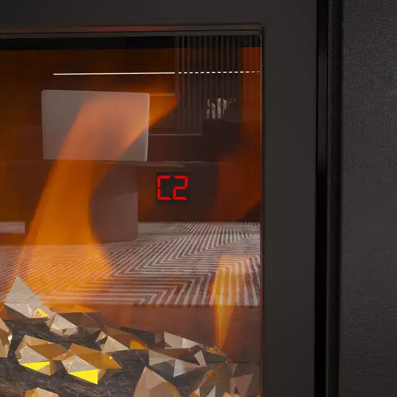 Meuble TV noir/blanc avec cheminée en option, convient aux téléviseurs jusqu'à 100", 2 styles
