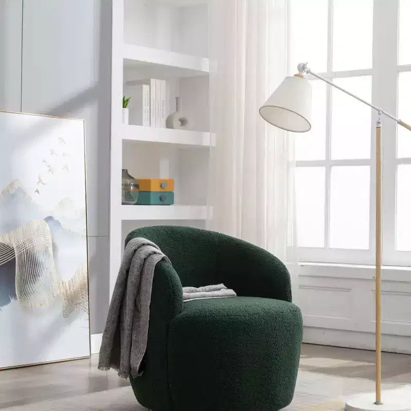 Fauteuil pivotant rond en velours – Multicolore, 1 place