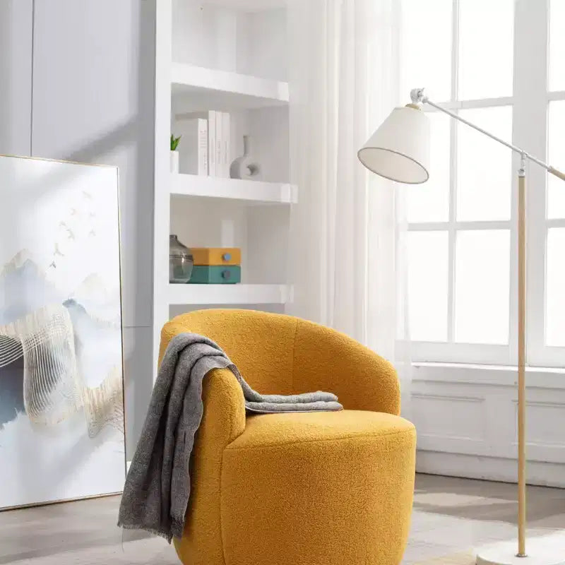Fauteuil pivotant rond en velours – Multicolore, 1 place