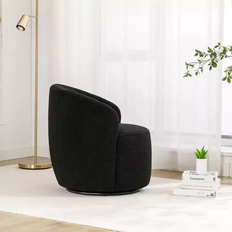 Fauteuil pivotant rond en velours – Multicolore, 1 place