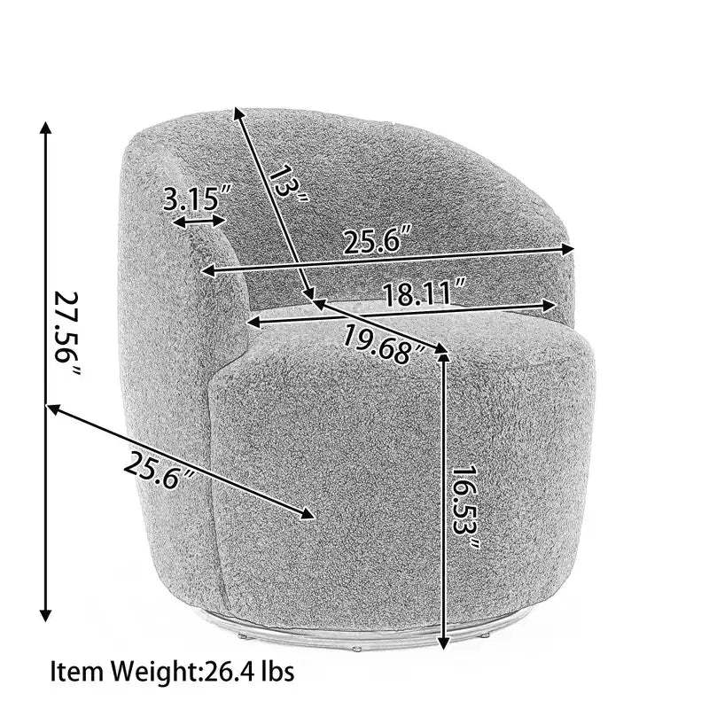 Fauteuil pivotant rond en velours – Multicolore, 1 place