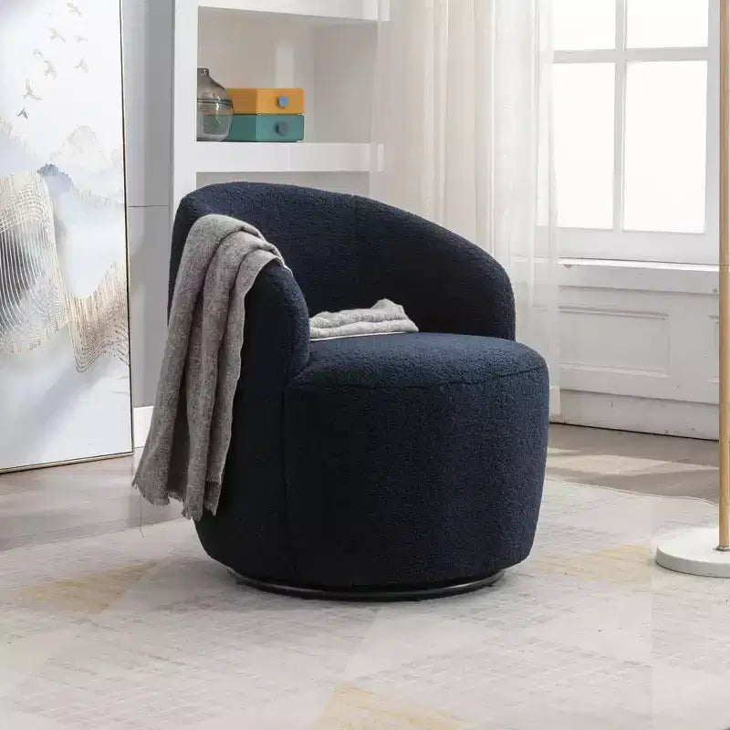 Fauteuil pivotant rond en velours – Multicolore, 1 place