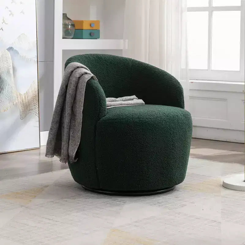 Fauteuil pivotant rond en velours – Multicolore, 1 place