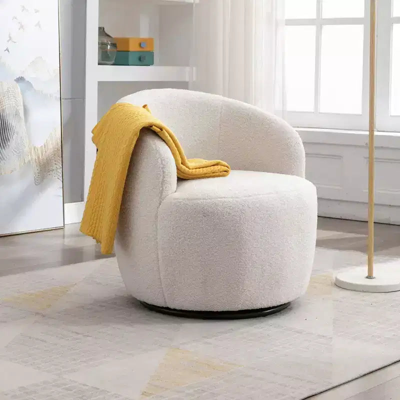 Fauteuil pivotant rond en velours – Multicolore, 1 place