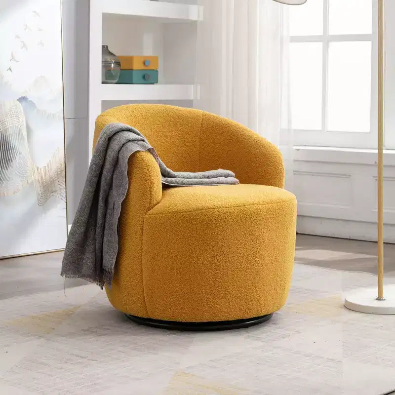 Fauteuil pivotant rond en velours – Multicolore, 1 place