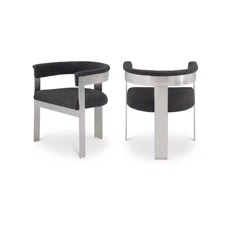 Meridian Furniture,Romeo Boucle Fabric Dining Chair, Set of 2