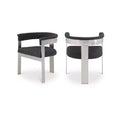 Meridian Furniture,Romeo Boucle Fabric Dining Chair, Set of 2