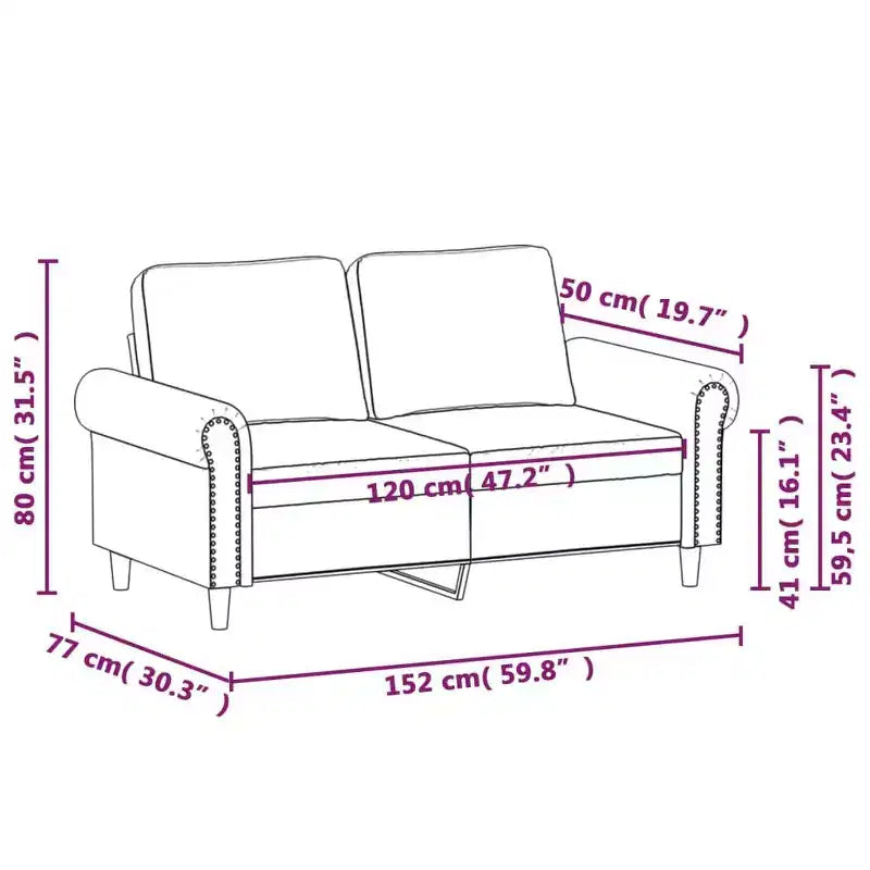 vidaXL Canapé 2 places moderne en velours gris foncé luxueux avec cadre robuste en métal et contreplaqué – Confortable, élégant et facile à assembler.