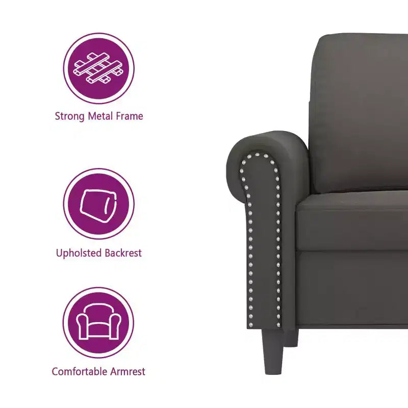 vidaXL Canapé 2 places moderne en velours gris foncé luxueux avec cadre robuste en métal et contreplaqué – Confortable, élégant et facile à assembler.