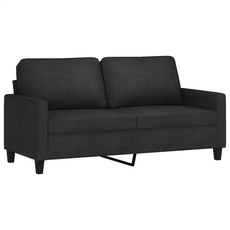 Causeuse 2 places en tissu noir, 4 places