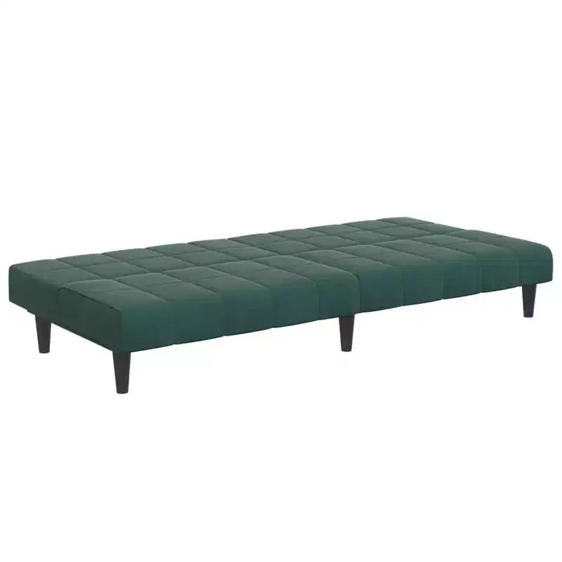 Canapé-lit pliable 2 places en velours vert foncé
