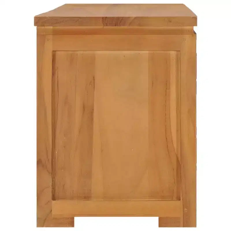 Meuble TV 2 portes en bois de teck naturel, marron