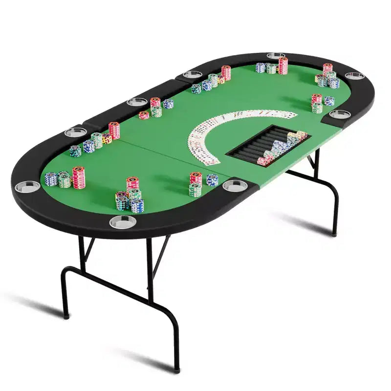Table de poker Green Steel Loop Leg, 9 places