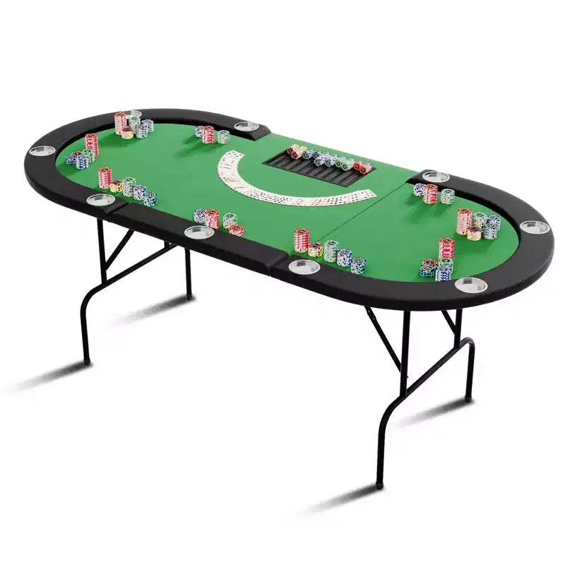 Table de poker Green Steel Loop Leg, 9 places