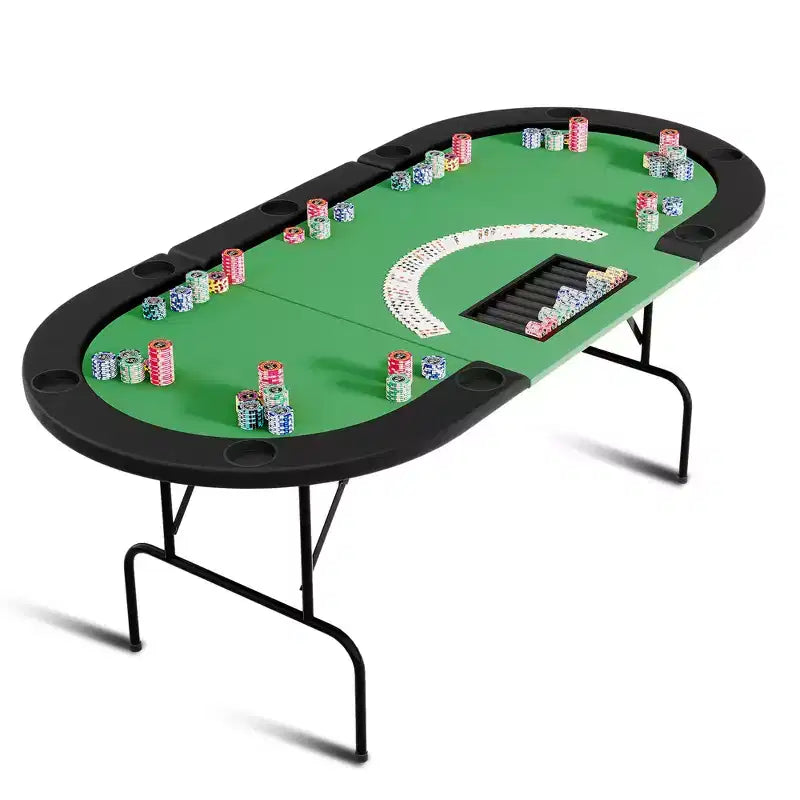 Table de poker Green Steel Loop Leg, 9 places
