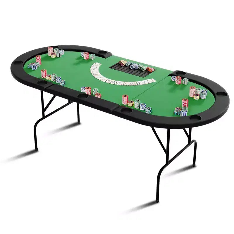 Table de poker Green Steel Loop Leg, 9 places