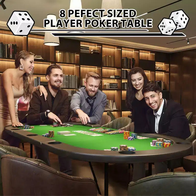 Table de poker Green Steel Loop Leg, 9 places