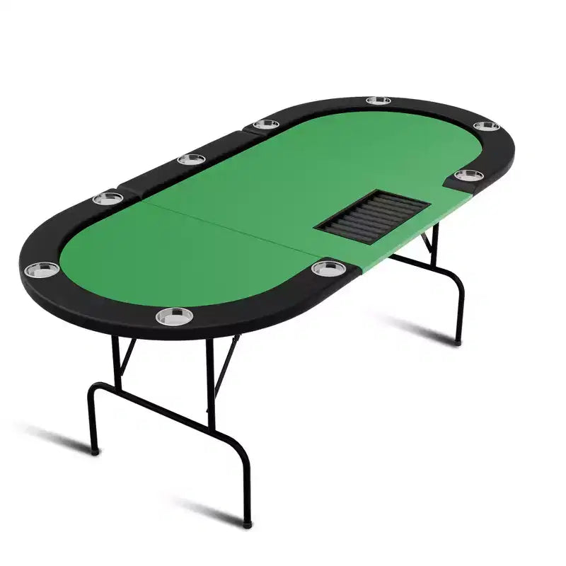 Table de poker Green Steel Loop Leg, 9 places
