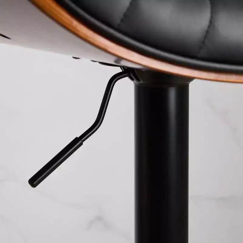 Tabouret de bar réglable pivotant beige, similicuir, 1 place