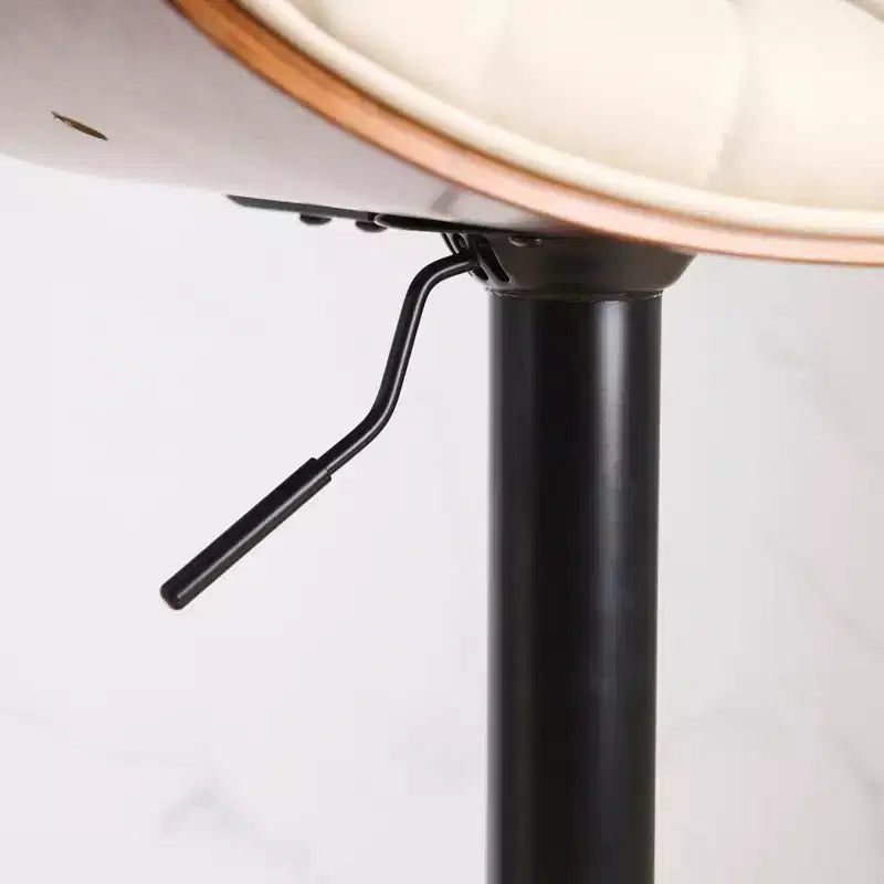 Tabouret de bar réglable pivotant beige, similicuir, 1 place