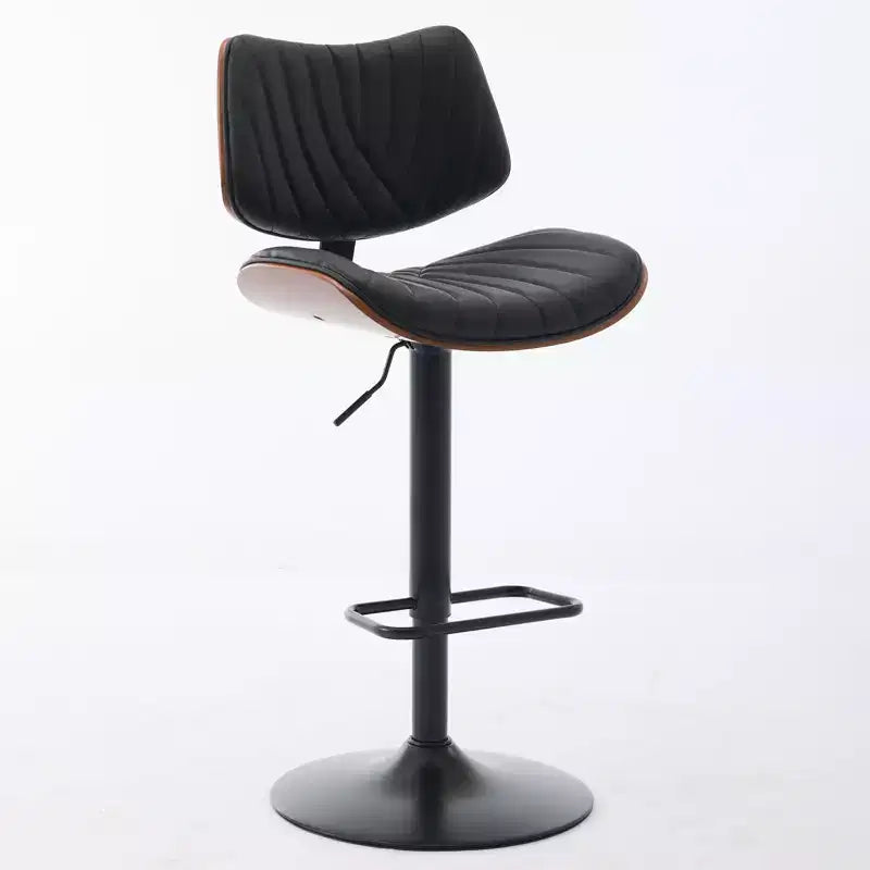 Tabouret de bar réglable pivotant beige, similicuir, 1 place