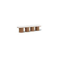 Meridian Furniture,Pavilion Cream Boucle Fabric Bench