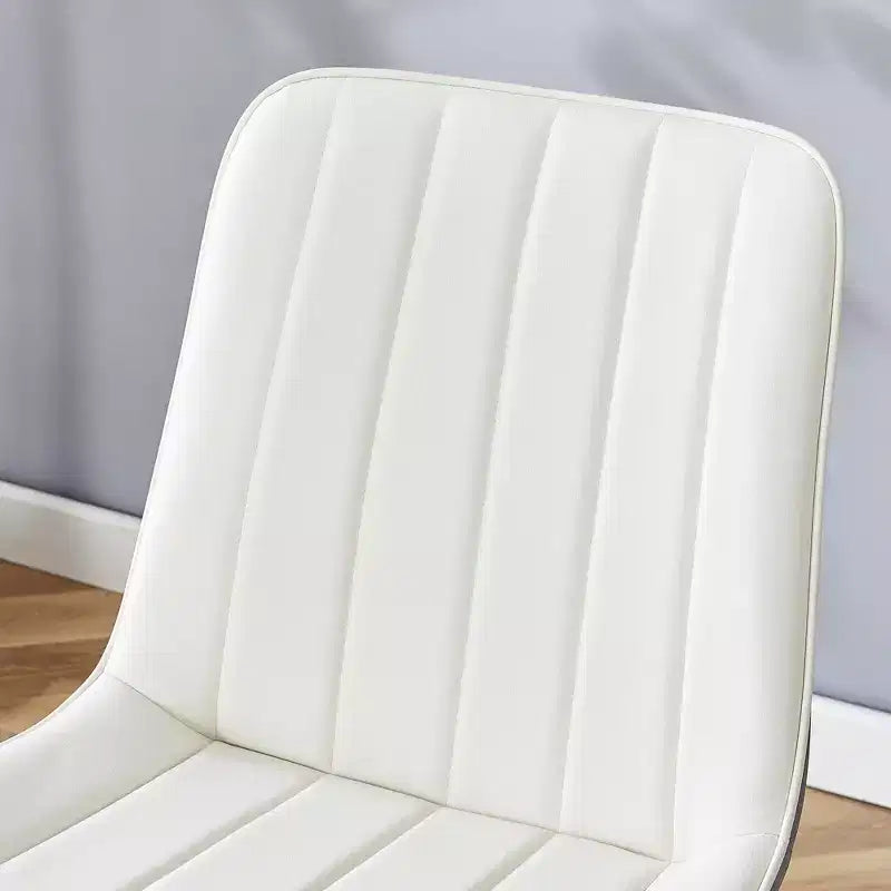 Chaise de salle à manger sans accoudoirs à dossier bas, blanc et gris foncé, 1 place