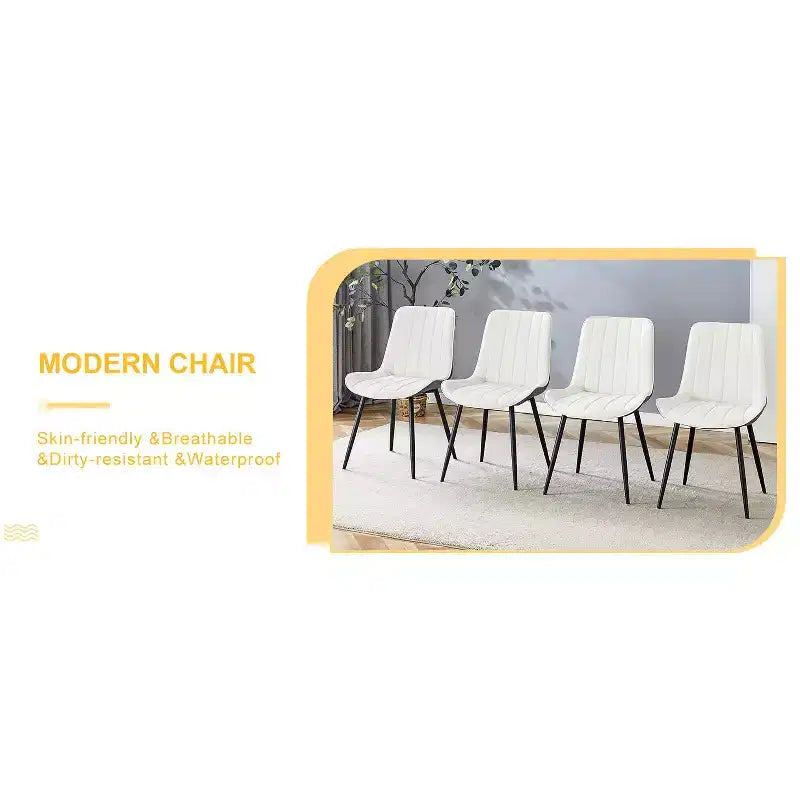 Chaise de salle à manger sans accoudoirs à dossier bas, blanc et gris foncé, 1 place
