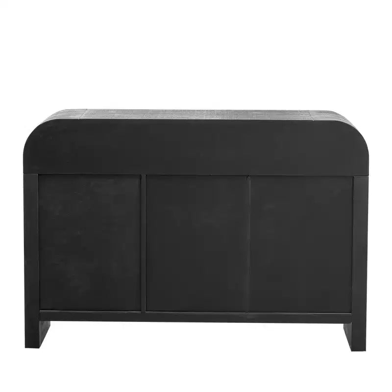 Enfilade Rétro Courbée, Noir Antique, 3 Portes