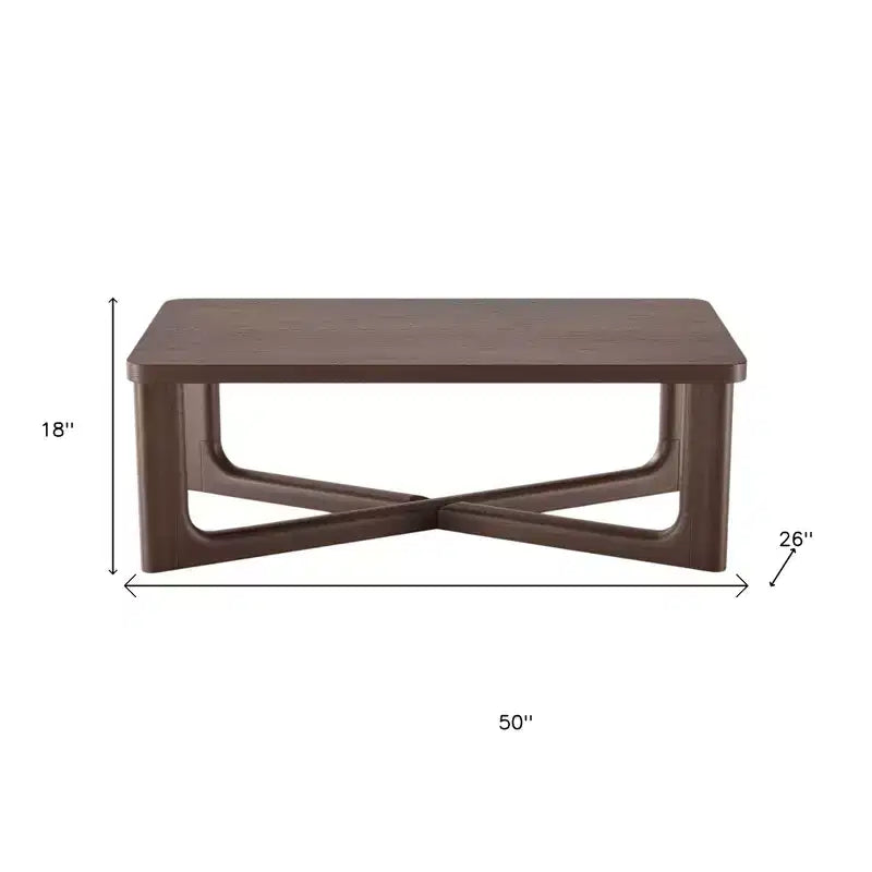 Table Basse Rectangulaire à Pieds Croisés Noyer Marron, 1 Pièce
