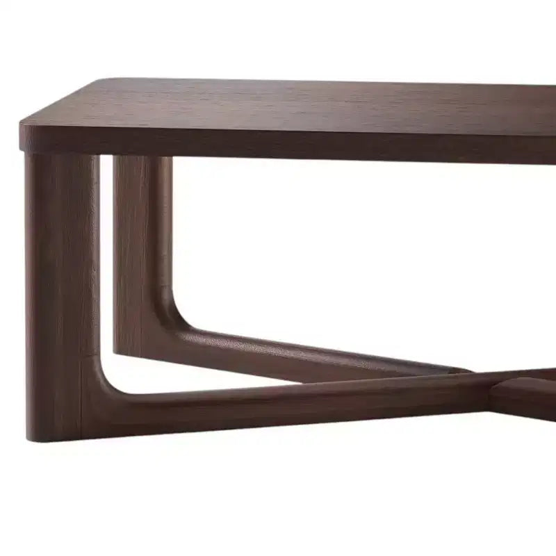 Table Basse Rectangulaire à Pieds Croisés Noyer Marron, 1 Pièce