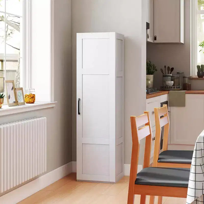 Meuble de rangement 4 niveaux avec porte, noir/blanc, autoportant, individuel