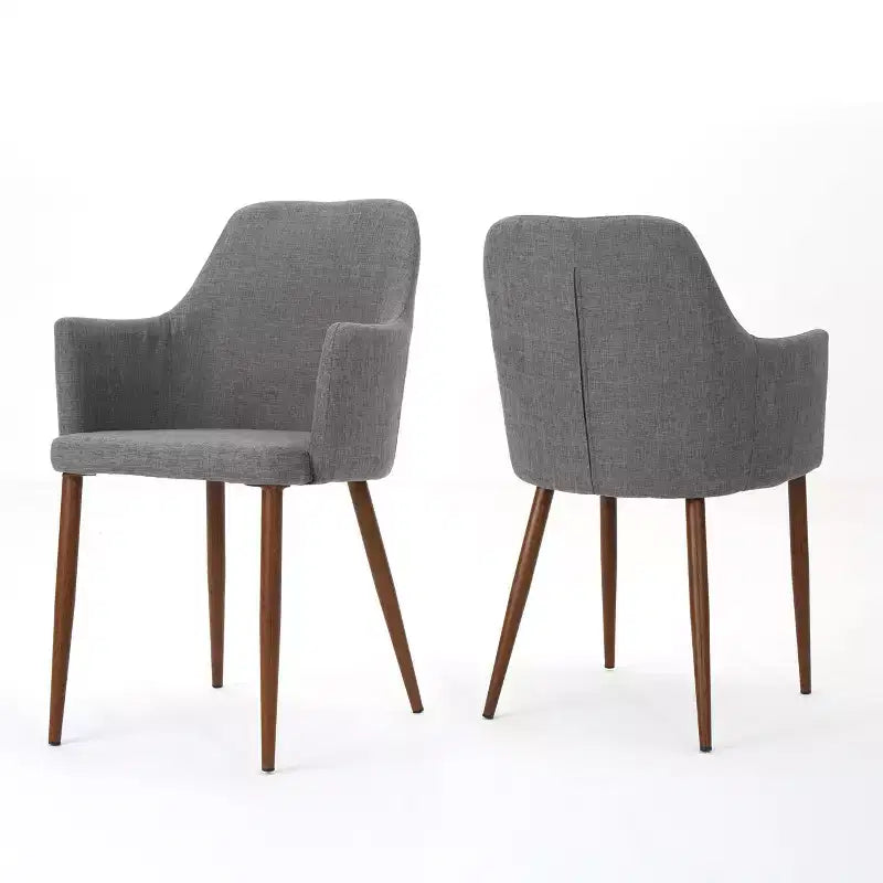 Chaises de salle à manger Navagio Mid-Century Modern en tissu rembourré GDFStudio (lot de 2)