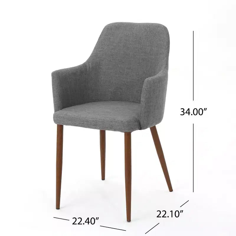 Chaises de salle à manger Navagio Mid-Century Modern en tissu rembourré GDFStudio (lot de 2)