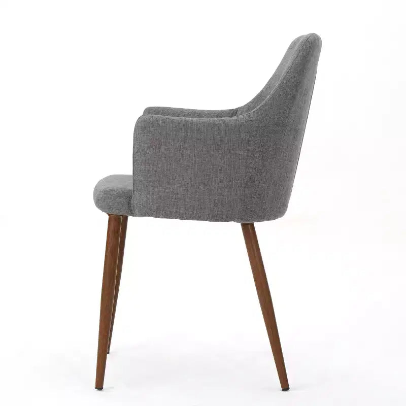 Chaises de salle à manger Navagio Mid-Century Modern en tissu rembourré GDFStudio (lot de 2)