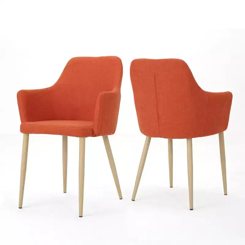 Chaises de salle à manger Navagio Mid-Century Modern en tissu rembourré GDFStudio (lot de 2)