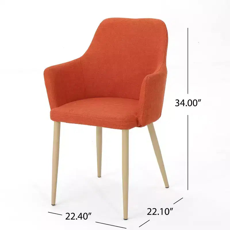 Chaises de salle à manger Navagio Mid-Century Modern en tissu rembourré GDFStudio (lot de 2)