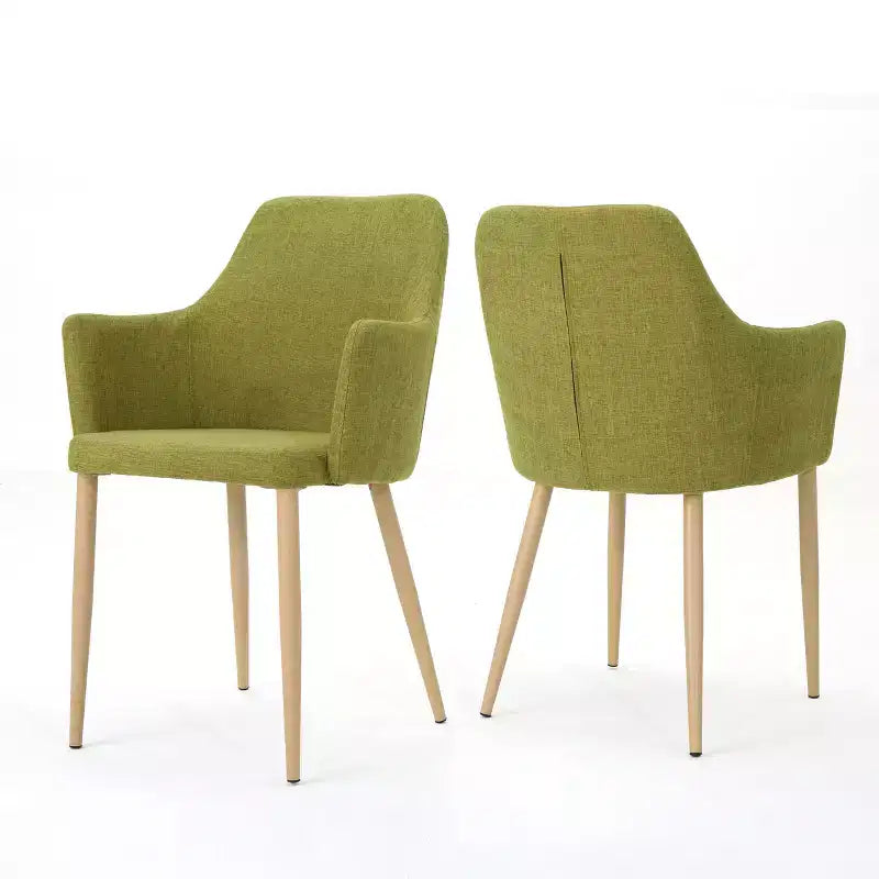Chaises de salle à manger Navagio Mid-Century Modern en tissu rembourré GDFStudio (lot de 2)