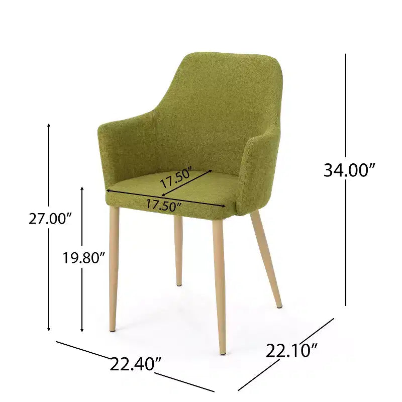 Chaises de salle à manger Navagio Mid-Century Modern en tissu rembourré GDFStudio (lot de 2)