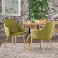 GDFStudio Navagio Mid Century Modern Fabric Upholstered Dining Chairs (Set of 2)