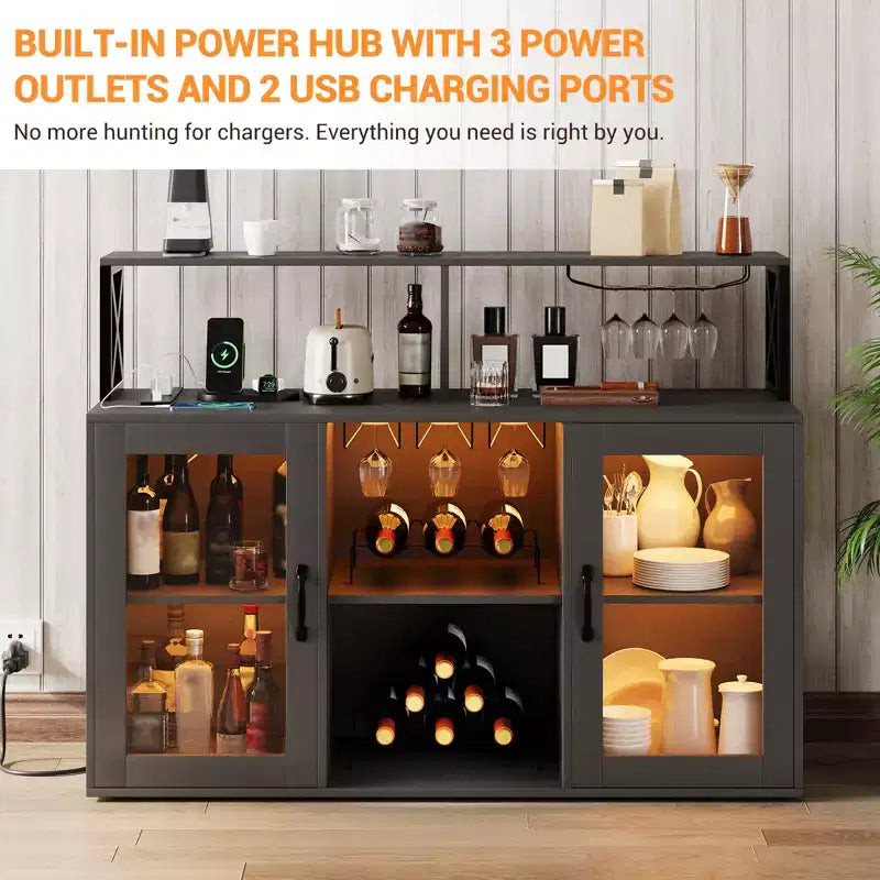 CuisinSmart Buffet de bar à café avec rangement