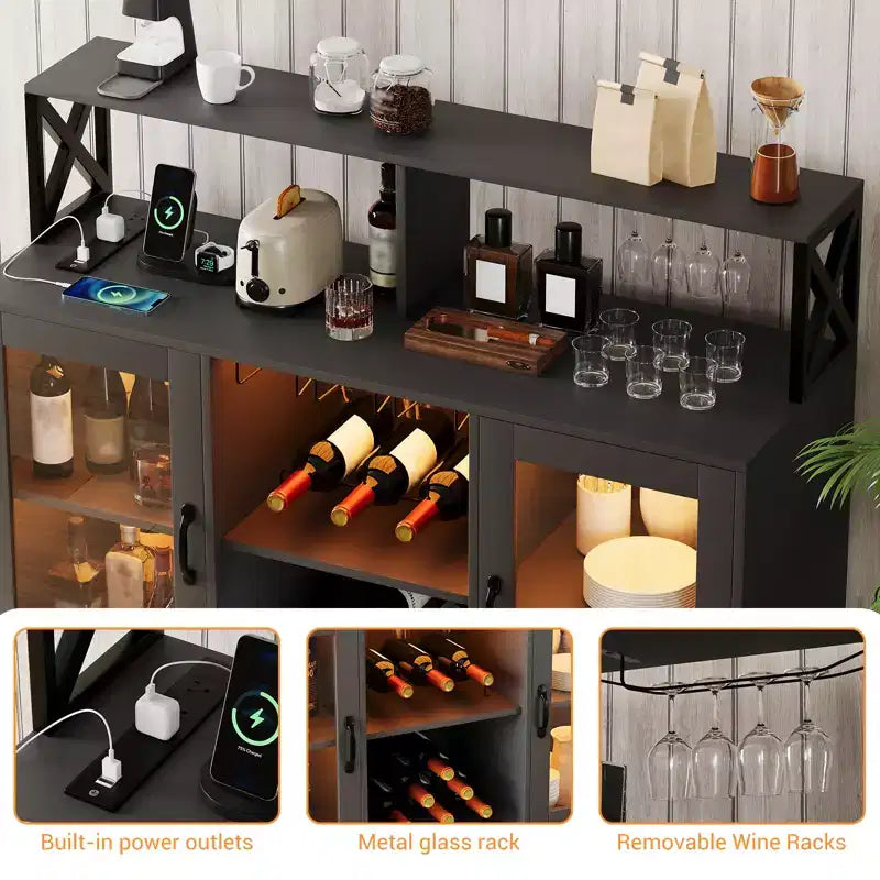 CuisinSmart Buffet de bar à café avec rangement