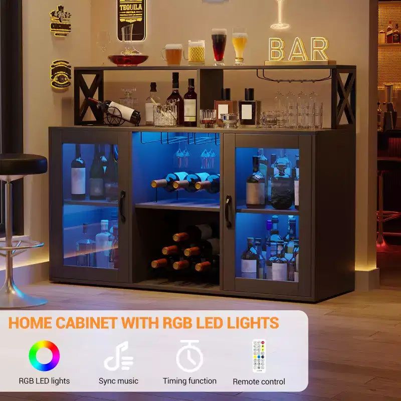 CuisinSmart Buffet de bar à café avec rangement