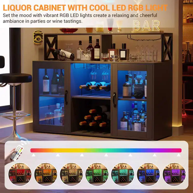 CuisinSmart Buffet de bar à café avec rangement