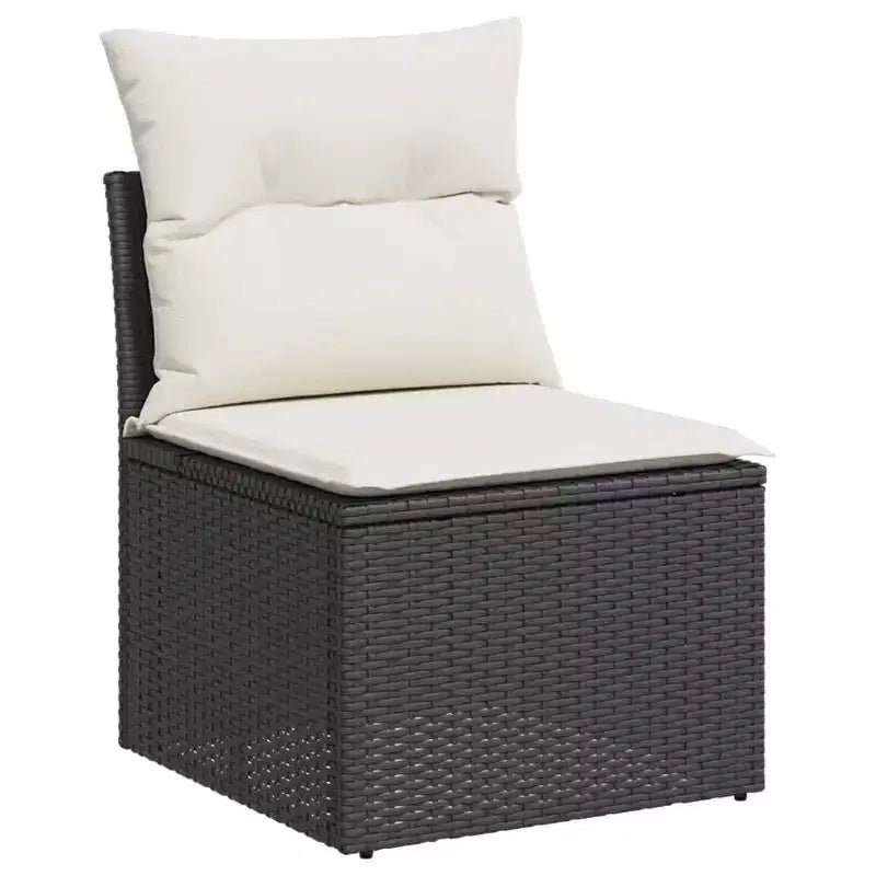 Canapé d'extérieur modulaire noir, 8 places