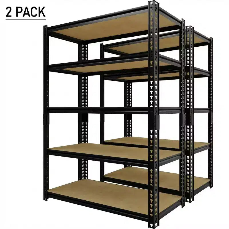 Étagère de rangement en métal noir à 5 niveaux, réglable en hauteur, autoportante, 1 unité