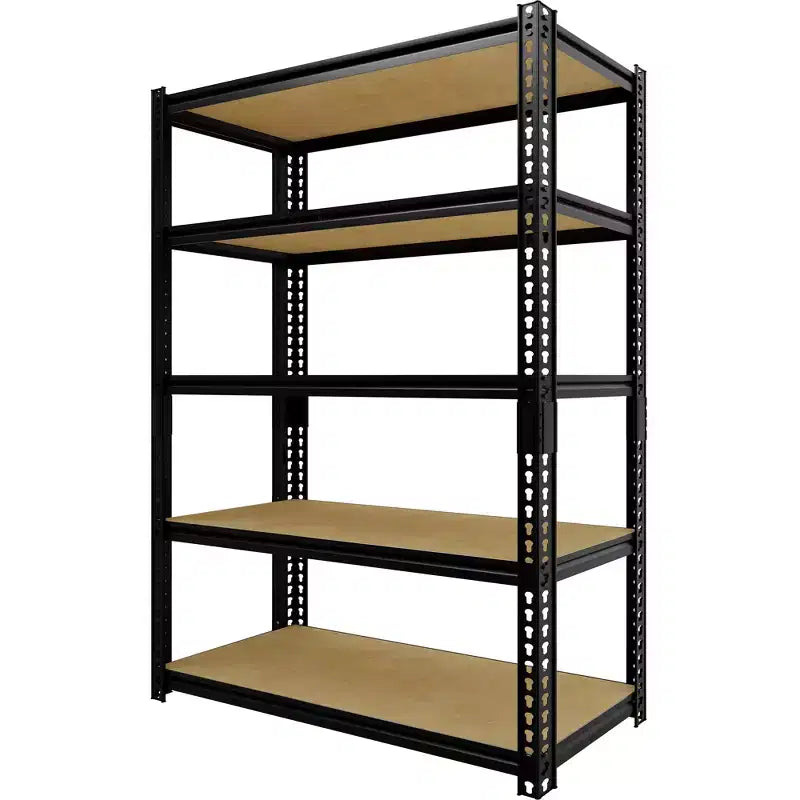 Étagère de rangement en métal noir à 5 niveaux, réglable en hauteur, autoportante, 1 unité