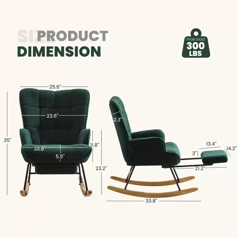 Fauteuil à bascule pour chambre d'enfant Teddy de furniliving