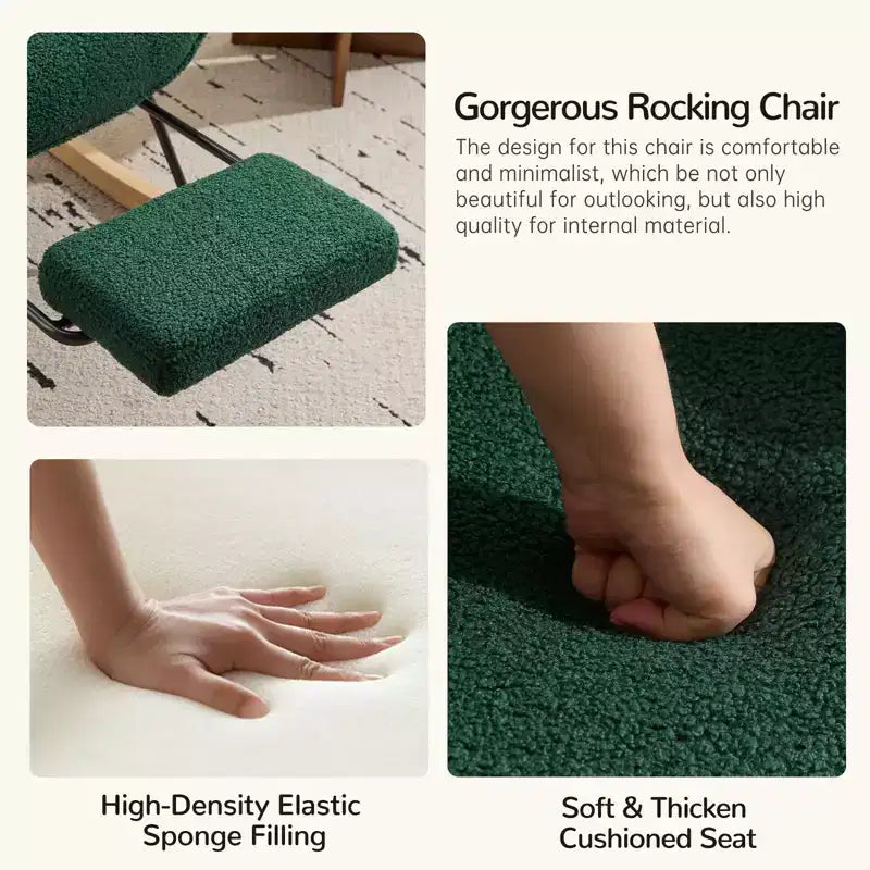 Fauteuil à bascule pour chambre d'enfant Teddy de furniliving