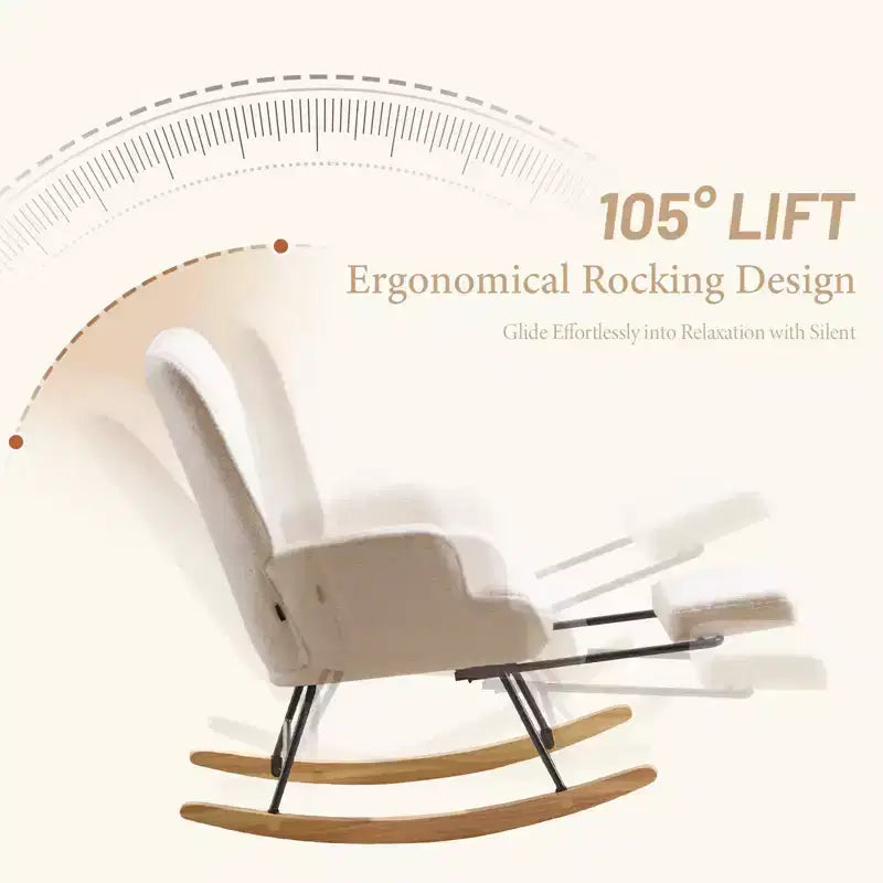 Fauteuil à bascule pour chambre d'enfant Teddy de furniliving